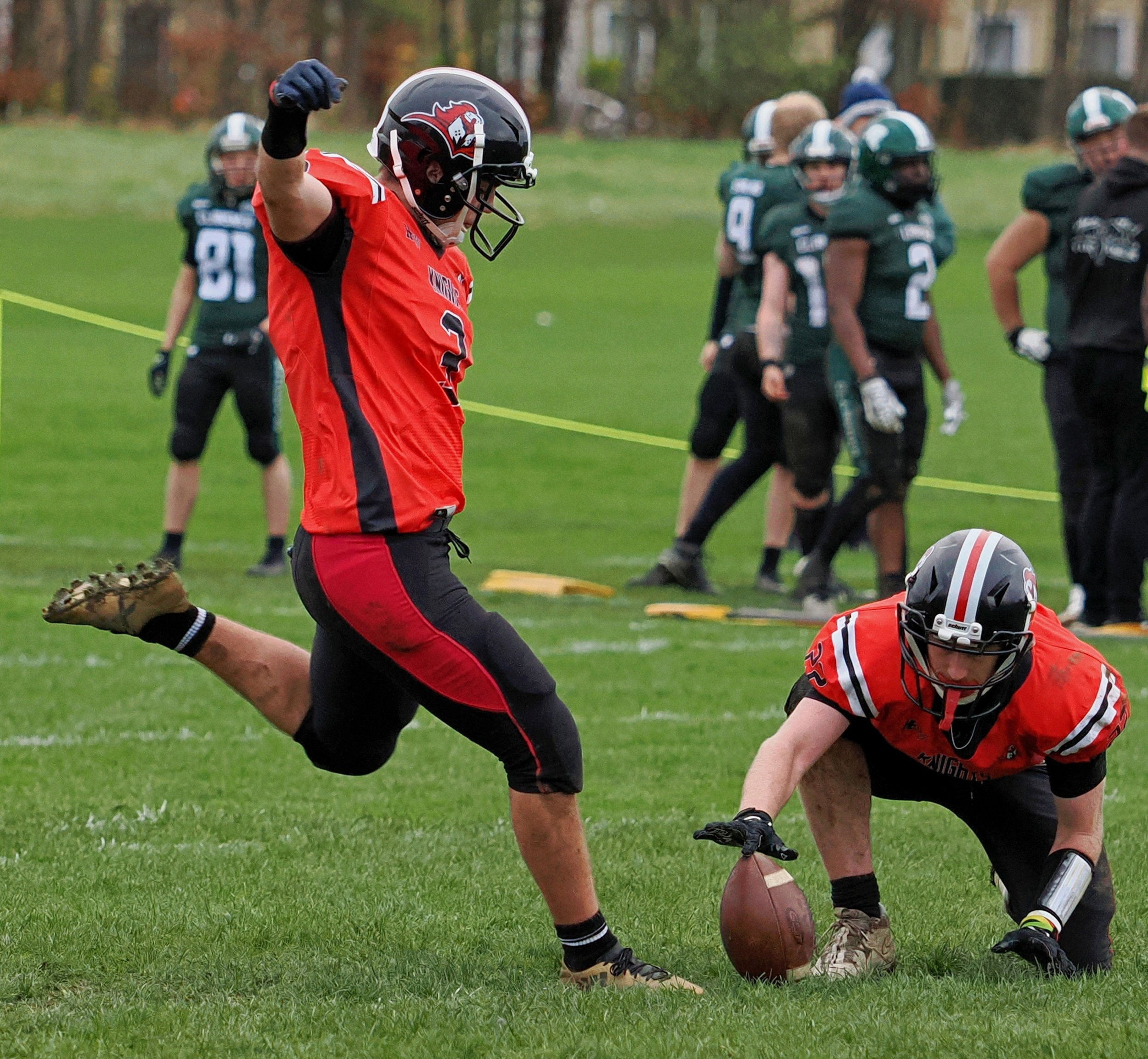 Capturing the Action in Sports with Mhairi Chambers 2 Edinburgh Napier Knights kicker in action